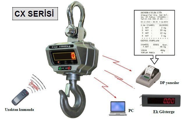 CX 10 Ton Printerli Vinç Baskülü